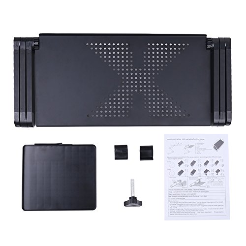 MOERUN Laptop St  nder holderTisch Bett Fr  hst  ck Tablett - Laptoptablett Lese Tisch faltbar mit Luftrillen Ausklappbare Ebenen - Aluminium Notebook