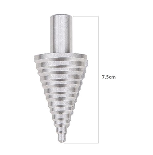 Profi HSS Stufenbohrer, Audel Schälbohrersatz Ø 5 – 35mm 2 Schneiden Konusbohrer Kegelbohrer- Silber - 3