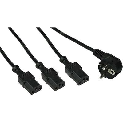 InLine Câble d'alimentation Y avec 1 fiche mâle type F et 3 fiches femelles type C14 Noir