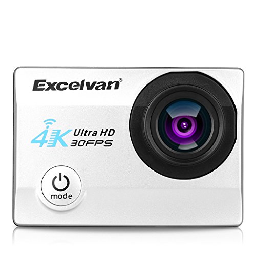 Excelvan Q8 Action Cam 2,0 " WiFi 30M Wasserdicht Sportkamera Actionkamera Full Color HD LCD-Display 4K 30FPS 16MP 170 ° Weitwinkel Linse 180°drehbar Zeitraffer Zeitlupe Action DV Sport Kamera für Android / IOS
