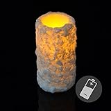 für Innenräume LED Echtwachskerze mit Wachsdesign warm weiß Wachskerze Batterie 15 cm