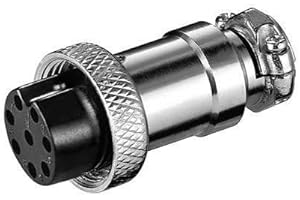 CABLEPELADO Conector Micro Aviación Aéreo Gx16 | Conector micrófono 8 Pin | Hembra | 8 Pin | Apto para Montaje a Cable de Audio y micrófono