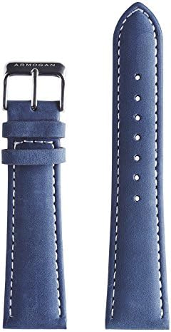 Armogan Genuine Suede Leather Watch Strap - SC40S - Blue - Men's Wristwatch Band