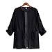 MLG125 Autumn New Fashion Women Simple Cardigan Jacket Thin coat (S, BLACK)
