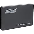 ADNET 2.5"(6.3cm) USB 3.0 HDD Enclosure Case Cover for SATA HDD | SATA HDD Enclosure High Speed 3 TB USB 3.0 | Tool Free Installation | Black