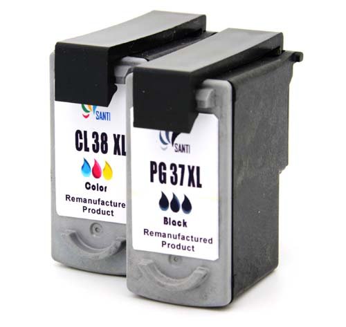 2 x Wiederaufbereitete (Remanufactured) Druckerpatronen ersetzen PG 37 CL 38 für Canon Pixma: IP 1800 / IP 1900 / IP 2500 / IP 2580 / IP 2600 Canon Pixma: MP 140 / MP 160 / MP 190 / MP 210 / MP 220 / MP 470 Canon Pixma: MX 300 / MX 310