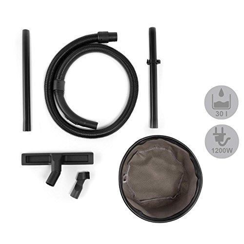 Klarstein Reinraum Prima-30 Industriesauger Nass-Trocken Sauger Staubsauger (1200 Watt Saugleistung, 30 Liter Edelstahl-Tank, integrierte 1000 Watt Steckdose) silber-blau - 3