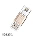 Produktbild [Apple MFi zertifiziert] [128 GB] Lightning USB-Stick für iPhone iPad, [USB 3.0] mobiler GMYLE Mini Flash-Laufwerk Speicherstick mit Lightning Anschluss (Gold)