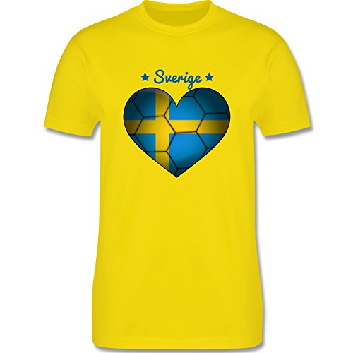 Handball - Handballherz Schweden - Herren Premium T-Shirt Lemon Gelb