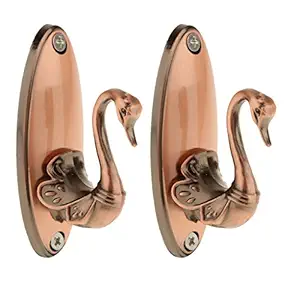 Imported 2 pcs Vintage Copper Swan Antique Drapery Curtain Holdbacks Tieback Hooks