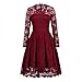 Produktbild Luckycat Räumungsverkauf Damen Spitzenkleid Vintage Spitze Patchwork Schulterfrei Cocktail Party Retro Schaukel Kleid Swing Kleid Partykleid Cocktailkleid