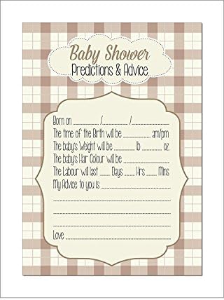 Baby Shower Game - Prediction And Advice (16 Guests0 Unisex, Boys or Girls, Neutral (With Envelopes)