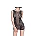 Price comparison product image Black High-Necked Openwork Lace Print Teddy Babydoll Transparent Sexy Nightdress 22647,Black,One Size