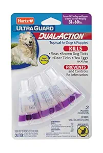 Hartz Ultraguard Dual Action Topical Flea & Tick Prevention For Dogs And Puppies - 15-30 Lbs, 3 Monthly Treatments