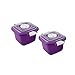 Lantelme 4505 Set of 2 Plastic Microwave Bowl Purple Bowl with Lid 0.5 Litres for Microwave with Steam Outlet