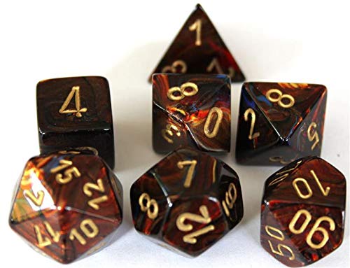 Preisvergleich Produktbild Chessex Scarab Blue-Blood / Gold Würfel Set