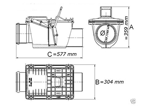 Rückstauverschluss Ø DN160 150 doppelte Rückstauklappe Zweifach Verriegelung - 2