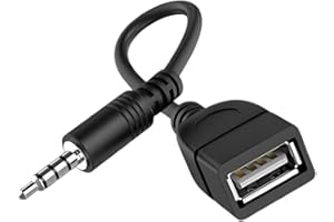 OOYES USB to Aux Audio Jack Adapter,3.5mm Male AUX Audio Plug Jack To USB 2.0 Female Converter Adapter Cable Cord for Car Port,Female OTG Cord Converter Audio/CD Player/Speaker,MP3 Decoding Function