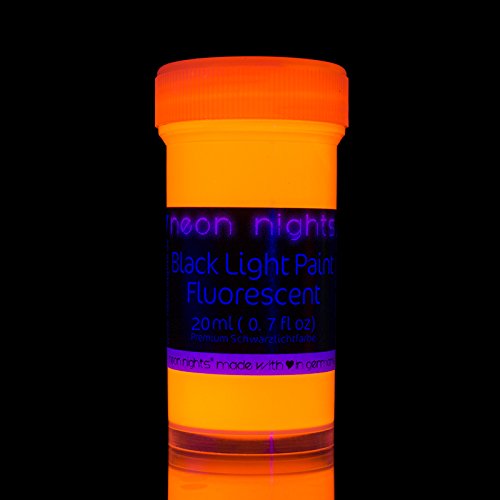 neon nights Fluoreszierende Schwarzlicht Farben für Kunst und Wohnraum | Leuchtfarben mit Glow-Effekt unter UV-Licht | 8 x 20ml Neon-Farben - 8