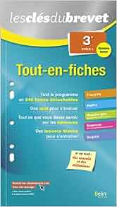 Amazonfr Clés Du Brevet Tout En Fiches 3éme Nouveau - 