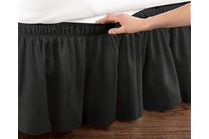 LUKKC Bett Valance Bettrock Elastic 140/160/180 * 200CM Staub Rüschen Um Bett Wrap Mit Verstellbarem Gürtel Grau Twin Größe Bettrock Rischen (Color : F, Size : 135x200cm(53.8 * 78.7''))