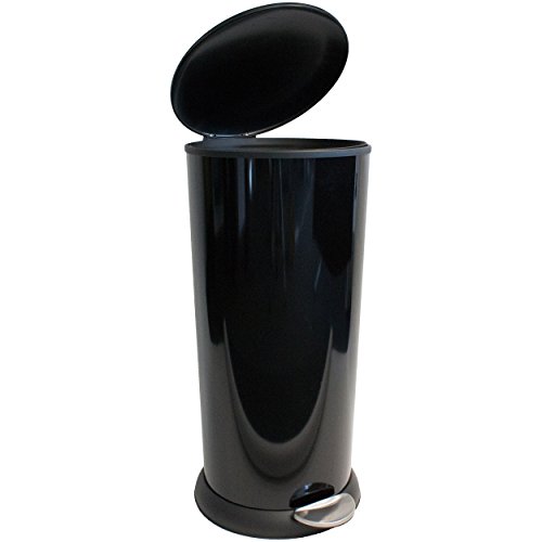 Oxid7® Treteimer Abfalleimer Mülleimer „Skinny“ Mülltrennung Edelstahl Schwarz mit Absenkautomatik (10 Liter) - 3