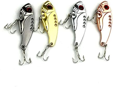 WDDDYYE Fishing Lures/50Pcs Fishing Hook S Vib Fishing Lures 5.5Cm 11G 8#Hook S Fishing Tackle Vibrator Lure Bait Spoon Fishing Flies Metal Lures