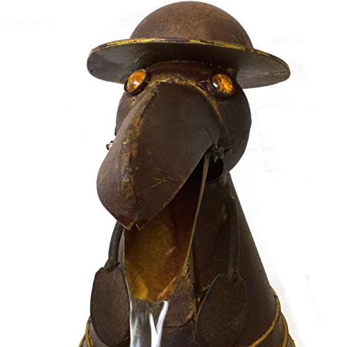 Metallbrunnen mit 2 Raben, Ø46xH43cm, inkl Elektropumpe IPX8 230V 50Hz 5W, Antik-Look / Metall Zimmerbrunnen Dekobrunnen - 2