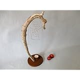 Teelicht-Halter, Treibholz Skulptur mit Spinnennetz, Keramik Figur in Rost Optik, abstrakte Statue mit Schwemmholz und Ton mit Rost Effekt veredelt, ca. 19 x 41 cm, Unikat Designer-Stück
