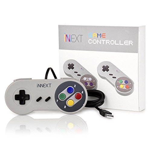 iNNEXT 2x USB para Super SNES Mando de juegos para PC Windows Mac Raspberry Pi NES SNES Emulator