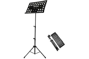 Y-Nut Leggio per spartiti musicali, altezza regolabile, pieghevole, libro orchestrale, supporto per carta e microfono, treppiede con borsa per il trasporto (supporto treppiede per libri)