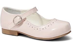 SEVVA Girls Spanish Style Shoes Mary Jane Patent Pink White Ivory Navy Red Camel UK4-2