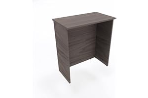 TICKOFFICE Bancone negozio fiere bar reception lineare piano e fianchi in legno cm altezza 110 cm da negozio in melaminico, cassa e sale di attesa manifattura italiana alta qualità (Noce Corteccia, L. 95)