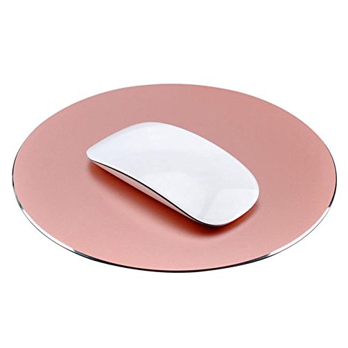 niceEshop(TM) 220x220mm Circular Gaming Aluminium Metall Mauspad mit Wasserdichte Anti Rutsch Gummi Basis und Mattiert Oberfläche Mauspad für Apple MackBook, Rosegold