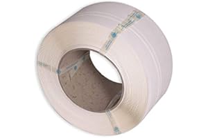 CAJADECARTON 1 Bobina Fleje plástico Blanco 2000m. Medidas Fleje: 12 x 0,8mm. Peso bobina 13kg. Calidad Gofrado. Para aplicación con máquina automática. Alta producción y rendimiento.