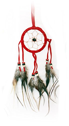 10 x Mini Traumfänger Wildleder zarte spitze Federn 6 cm. Ring verschiedene FARBEN Kinder Dreamcatcher 090 - 3