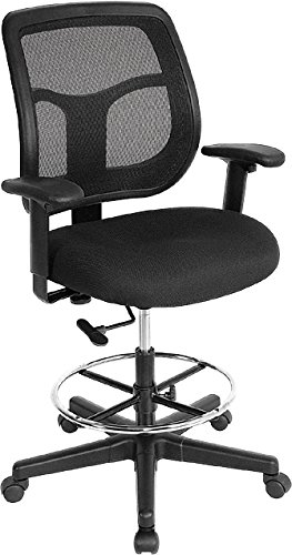 Raynor EuroTech Apollo Mesh Fabric Back Fabric Drafting Chair, Black (DFT9800)