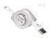 Produktbild lightning Ladekabel USB Datenkabel leuchtend ausziehbar bis 1 Meter -iOS 10 - für iPhone 7, 7 Plus, 6s, 6, 6s Plus, 6 Plus, SE, 5s, 5c, 5, iPad, iPod in weiß von PhoneStar