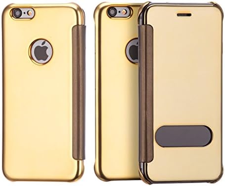 Smart Touch Ultra Thin Flip Wallet Clear View Screen Case Protection Cover for iPhone 6 6s &amp; 6 Plus (iPhone 6 Plus, Gold)