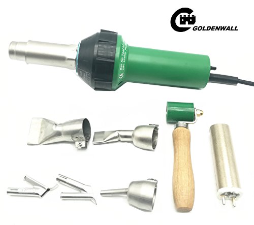 CGOLDENWALL Pvc Plastic Welding Hot Air Gun for Welder with + 3 Nozzle +1 Pressure Silicon Roller +2 High Speed Nozzles 1600w 220V/110V