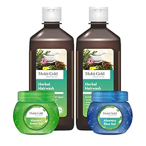 Mukti Gold Effective Ayurveda Combo (Herbal Hairwash with Aloevera Gel)