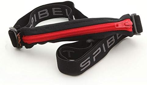 SPIbeltRunning Belt with 6 Energy Gel Loops - Black with Red Zip