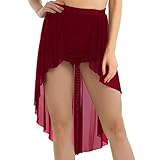 Hohe Taille mit elastischem Bund, Panelrock mit integriertem Slip, hoher, niedriger asymmetrischer Saum