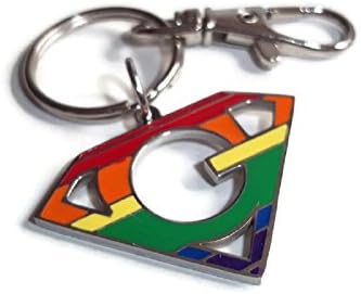 Halo Accessories Rainbow enamel Gay Lesbian LGBT superhero pendant lobster key chain