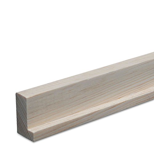 Preisvergleich Produktbild Bilderleiste Falzleiste Abschlussleiste Zierleiste Eckprofil aus unbehandeltem Kiefer-Massivholz 2400 x 20 x 30 mm