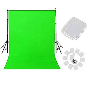Priyam 8 x12 FT chromakey LEKERA Backdrop Photo Light Studio with 5 Memory Card CASE and Carry Bag Free -Green