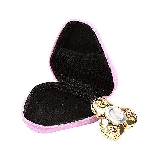 Kingko EVA Material Gift For Fidget Hand Spinner Triangle Finger Toy Focus ADHD Autism Bag Box Carry Case Packet(Only Case Bag) (pink)
