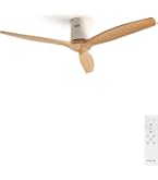 FARELEK - BERMUDA 107 Cm - Ventilador De Techo Reversible, 4 Aspas De Roble Claro Iluminacion 1 Globo 60w E27 112423 85377138