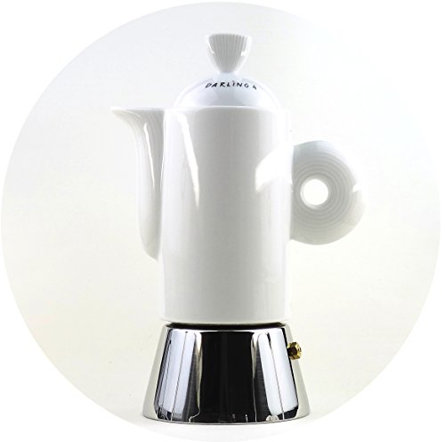 Italienischer Espressokocher »Darling« aus Edelstahl und weißem Porzellan (für 2 Tassen) / Made in Italy Italienischer Espressokocher »Darling« aus Edelstahl und weißem Porzellan (für 2 Tassen) / Made in Italy Bilder