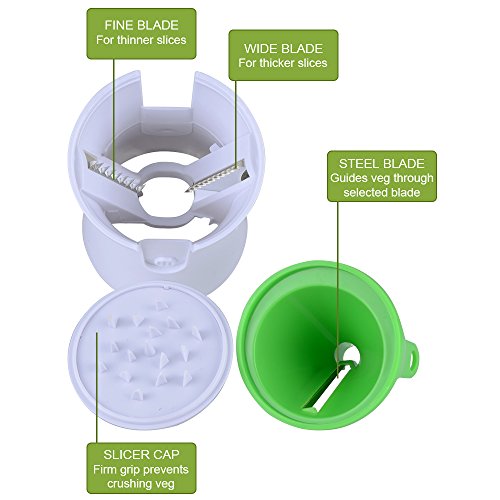 Gemüse Spiralizer, Zucchini Spaghetti/Pasta/Nudel Maker Spirale Gemüse Schneide für Kartoffel Karotten mit drei Stahl klingen - 3